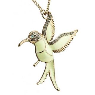 Fashion Hummingbird Pendant Long Chain Necklace