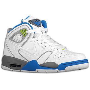 Nike Flight Falcon   Mens   Basketball   Shoes   White/Blue/Atomic