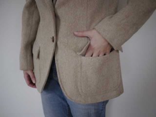  Villager Fully Lined Wool Leather Horse Buttons Blazer Jacket