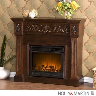 Huntington Electric Fireplace Espresso Wood w Remote 47 TV Stand HOLLY