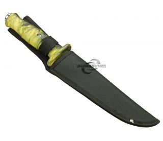 12 Survivor Camo Hunting Tactical Military Knife Survival Fixed Blade