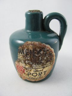   Stoneware Meiers Wine Mini Jug Teal Green Huntingburg IN Circa 1930