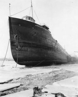 O893 RP 1921 Great Lake SHIP Hurlburt w Smith Aground Buffalo NY