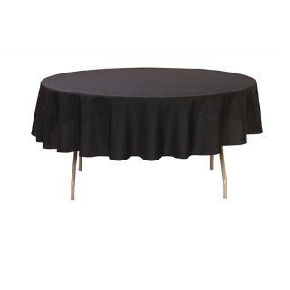 Black 90 Inch Round Tablecloth, 100% Spun Polyester. Made