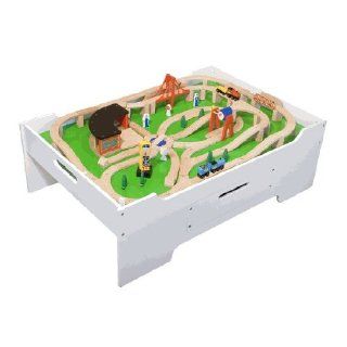  Doug Wooden Train Table and 130 Piece Train Set Package Toys & Games