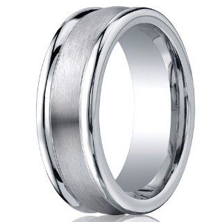 Benchmark 8mm Round Cobalt Chrome Ring with Ridged Edges