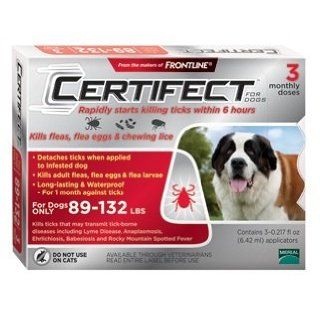   Certifect XL Dog Flea & Tick 89 132 lbs RED 3 month: Pet Supplies