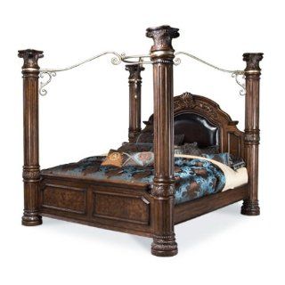  Cafe Noir Cal King Canopy Bed   N53015/025/035/135 46: Home & Kitchen