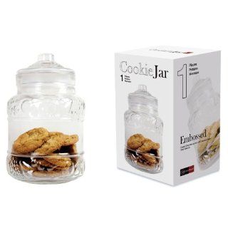  Embossed Cookie Jar with Bell Top, Large, 136 Ounce