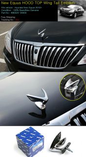 New Hyundai Equus Front Rear Wing Tail Emblems Set 2pcs Free Shipping
