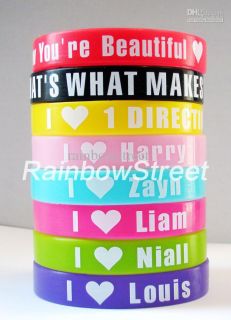 8pcs I Love 1D Silicone Bracelet One Direction Fashion Jewel Rubber