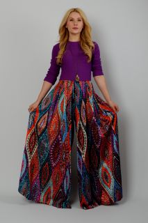  of p urple swea ter knit fabric on top and ultra colorful, bohem ian