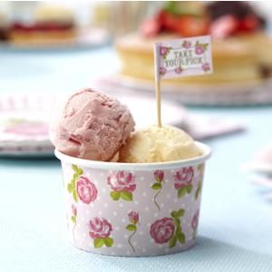  Rose Party Plates Napkins Cupcake Toppers Ice Cream Bowls Pink