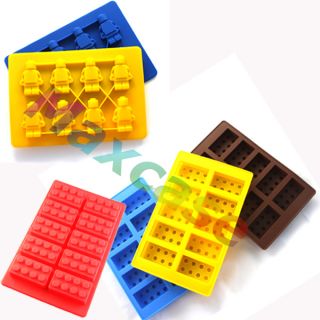 Colorful Ice Mold Robot Brick Silicone Ice Cube Tray Use for Kitchen