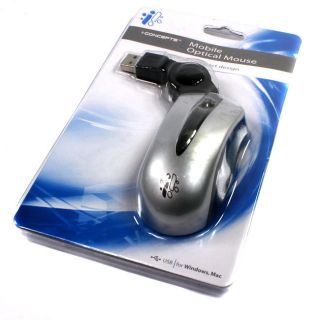iConcepts 00117 Mobile Optical Retractable Mouse w Wheel Scroll
