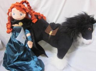 New  Brave Plush Merida Doll Angus Horse Set