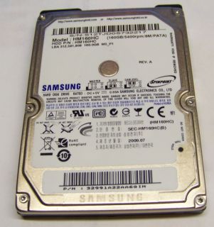 Samsung 160GB IDE 2 5 Laptop Hard Drive HM160HC