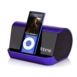 iHome IHM9 Purple Portable Stereo System for iPod Bullet Sound Dock