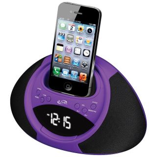 iLive Clock Radio Alarm and Dock for iPod and iPhone Purple