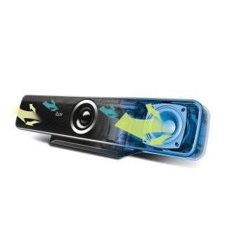 iLuv IS200BLK Sound Scape USB 3 5mm Sound Bar with 3 USB Plug in
