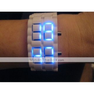 EUR € 6.38   unisex anonieme stijl blauwe LED horloge (wit), Gratis