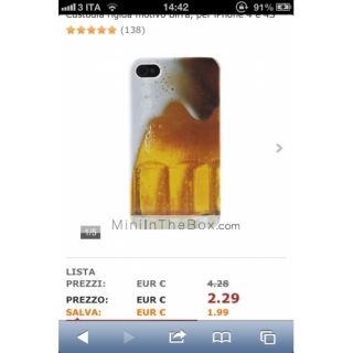 EUR € 2.29   Custodia rigida motivo Birra, per iPhone 4 e 4S, Gadget