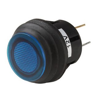 USD $ 5.99   ST0425 Car Push Button Switch with Blue Indicator Light
