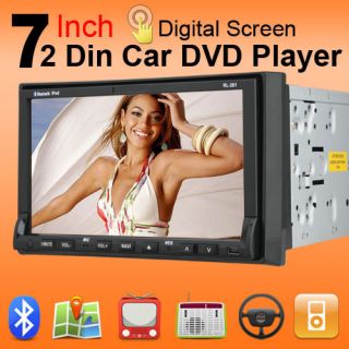 Double 2 Din In Deck Car DVD Player Digital Touch Screen TV CD Radio