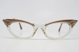 Vintage Cat Eye Glasses Retro Brown Rhinestone Cateye Sunglass Frames