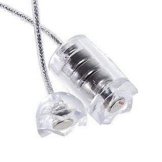 USD $ 2.89   White Light Glitter LED Necklace (3*AG13 Included),