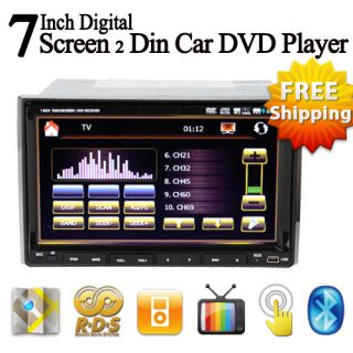 Double 2 DIN 7 in Dash Car DVD CD VCD Player GPS Navigation Radio