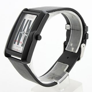 USD $ 6.17   Unisex Leather Analog Quartz Wrist Watch 2354J (Black