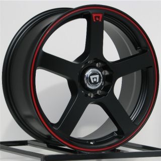 18 Inch Wheels Rims Motegi Racing Black with Red MR116 5x100 5x114 3 5