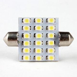 41mm 3528 SMD 18 LED White Light Festoon Bulbs for Car (DC 12V, 2 Pack