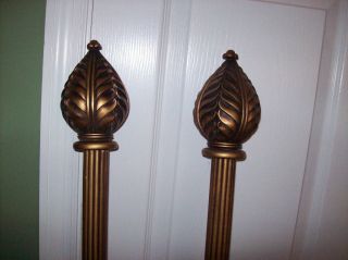   curtain rod finials and rods set of 2 48 inch rod 6x4 inch finials