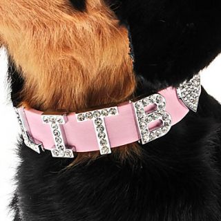 Justerbar Rhinestone LITB Style Collar til hunde (Assorted Color, Hals