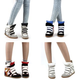 Increase Height Triple Velcro Hidden Insole Wedge Ankle Urban High Top