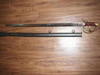 Sword Made in Pakistan 40 Total 34 Blade Brass Guard Hilt w Metal
