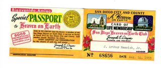  San Diego California American Independence Bond & Heaven on Earth Card