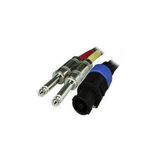  Connector Plug Male to 2 x 6 3mm 1 4 inch Mono Plug Male Cable