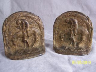 Vintage End of The Trail American Indian Book Ends