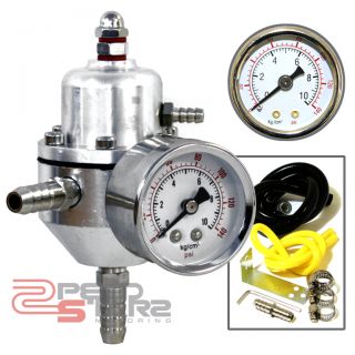  Aluminum Fuel Pressure Regulator 0 140 PSI Water Filled Gauge