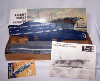 1965 Revell USS Independence Aircraft Carrier Model Kit Partial Build
