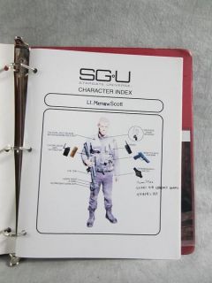  Stargate Season Two Production Used Character Prop Index Binder