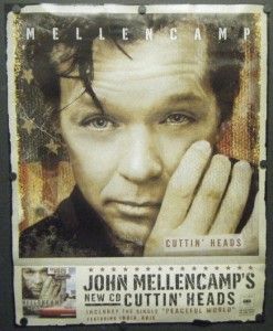 John Mellencamp Double Sided Promo Poster Cuttin Heads 2001 Peaceful