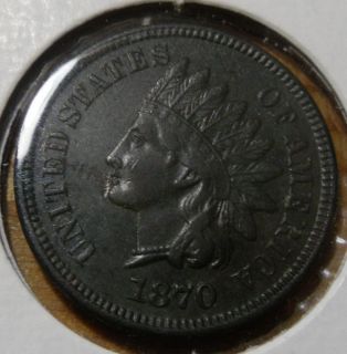 1870 Indian Head Cent AU