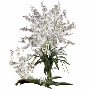 Artificial Silk White Orchid Flowers by The Stem 12