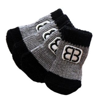 Petego Traction Control Indoor Socks for Dogs Black Gray Medium Set of