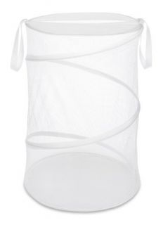 Laundry Basket Bin Hamper Organizer Whitmor 18 inch Collapsible White