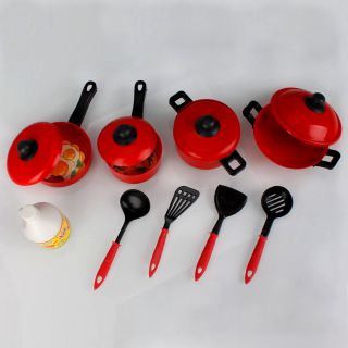  Play Toys Kitchen Utensils Set Pots Pans Cooking Food Dishes Cookware